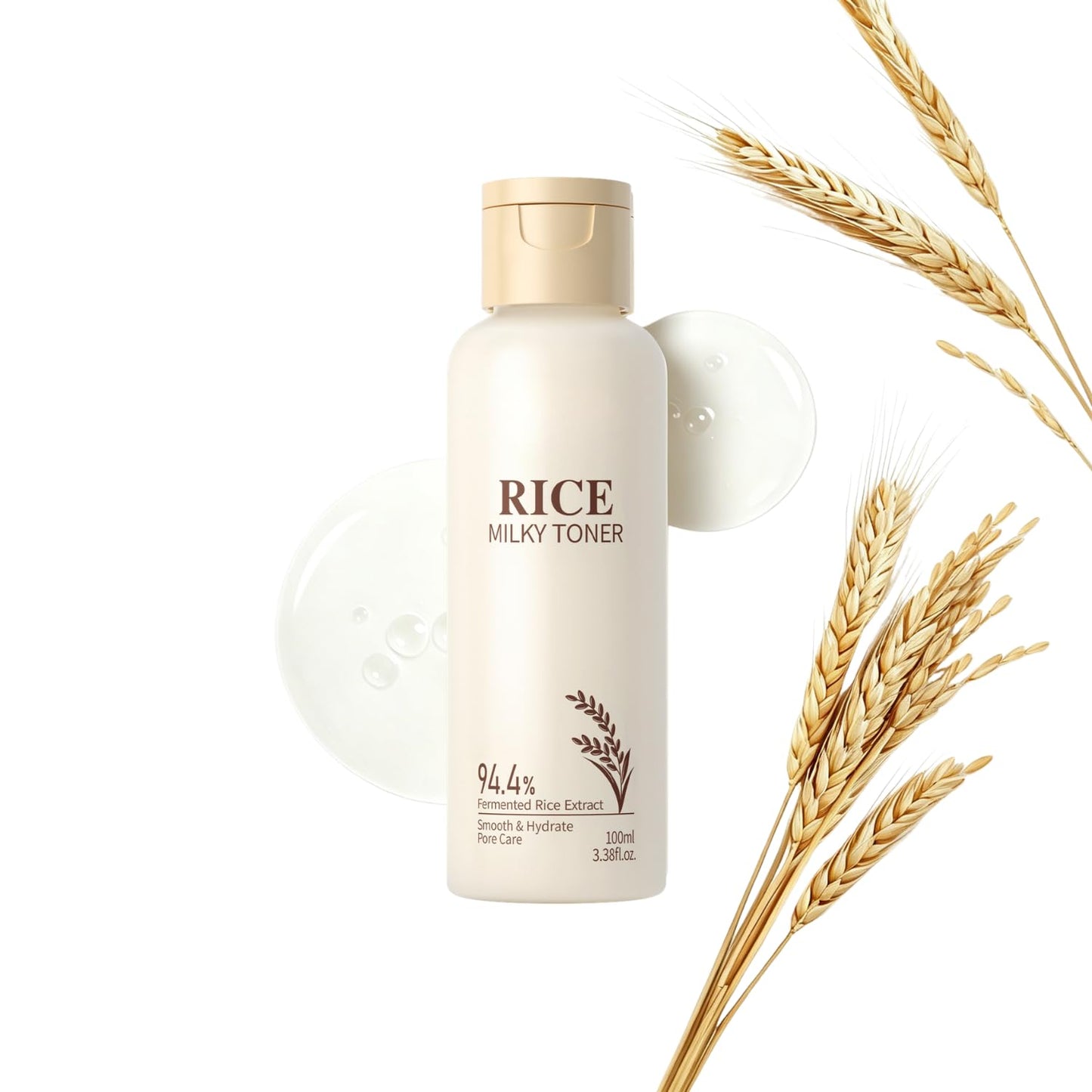 Rice Toner, Natural Rice Essence, Rice Water Deep Hydration, Non-Greasy, Moisturizing Facial Toner, Korean Skincare Toner Suitable for All Skin Types, Women & Men's Skincare 100ml (3.38fl.oz.)