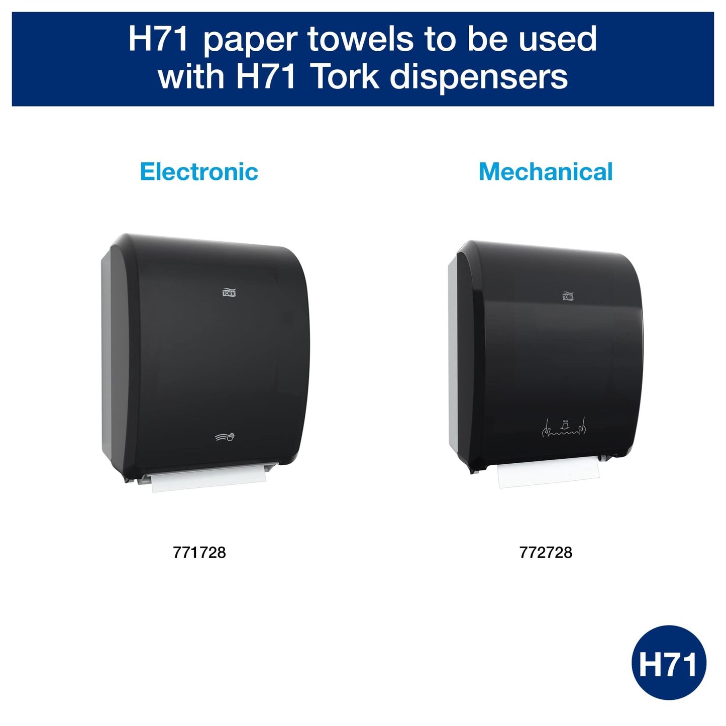 Tork Hand Towel Roll, Natural White, Universal, H71, Large, 100% Recycled, 1-Ply, White, 6 Rolls x 800 ft, 7171400