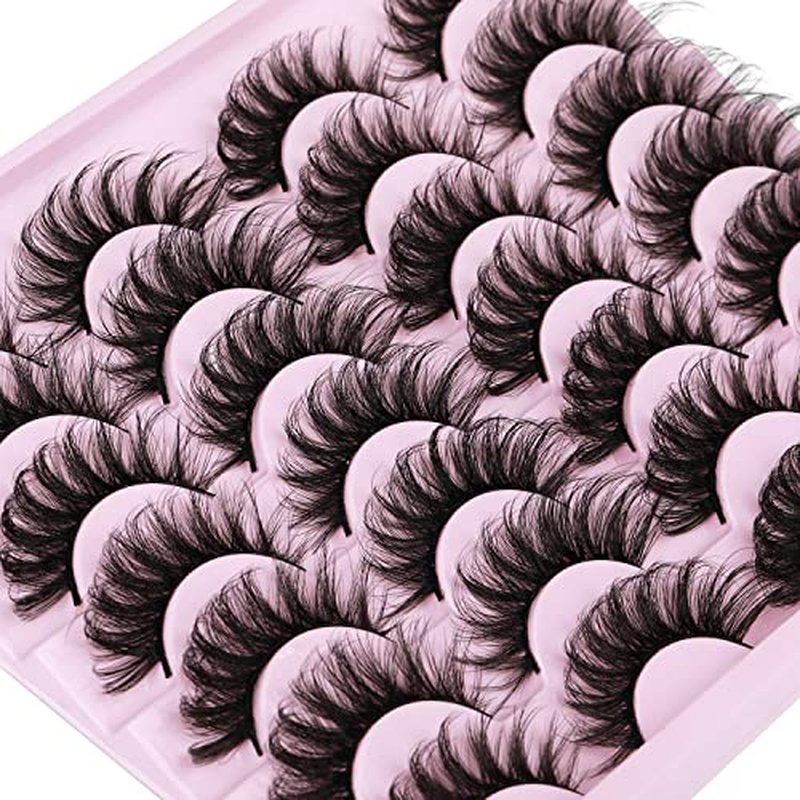 Lashes Wispy Faux Mink Lashes Fluffy False Eyelashes Natural Look 16mm Eye Lashes 6D Volume Fake Lashes pack by Kiromiro 14 Pairs