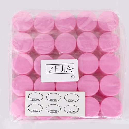 ZEJIA 3 Gram Sample Containers with Lids, 50 Count Tiny Sample Jars, 3ML Makeup Cosmetic Containers for Lip Balms, Lotion, Powder, Beauty Products(Pink Lids)