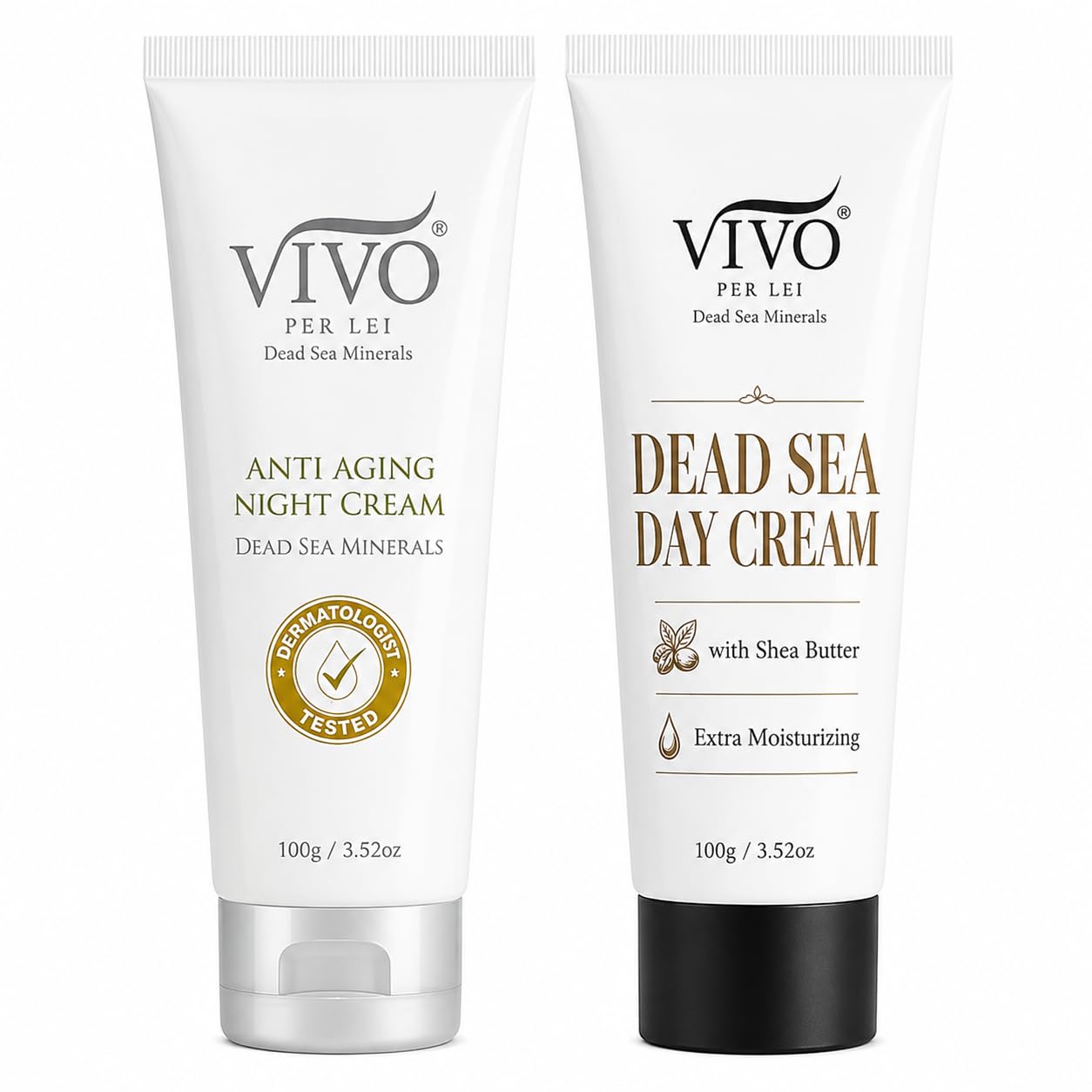 Vivo Per Lei Dead Sea Day Cream and Night Cream Set - 3.52 Oz Each