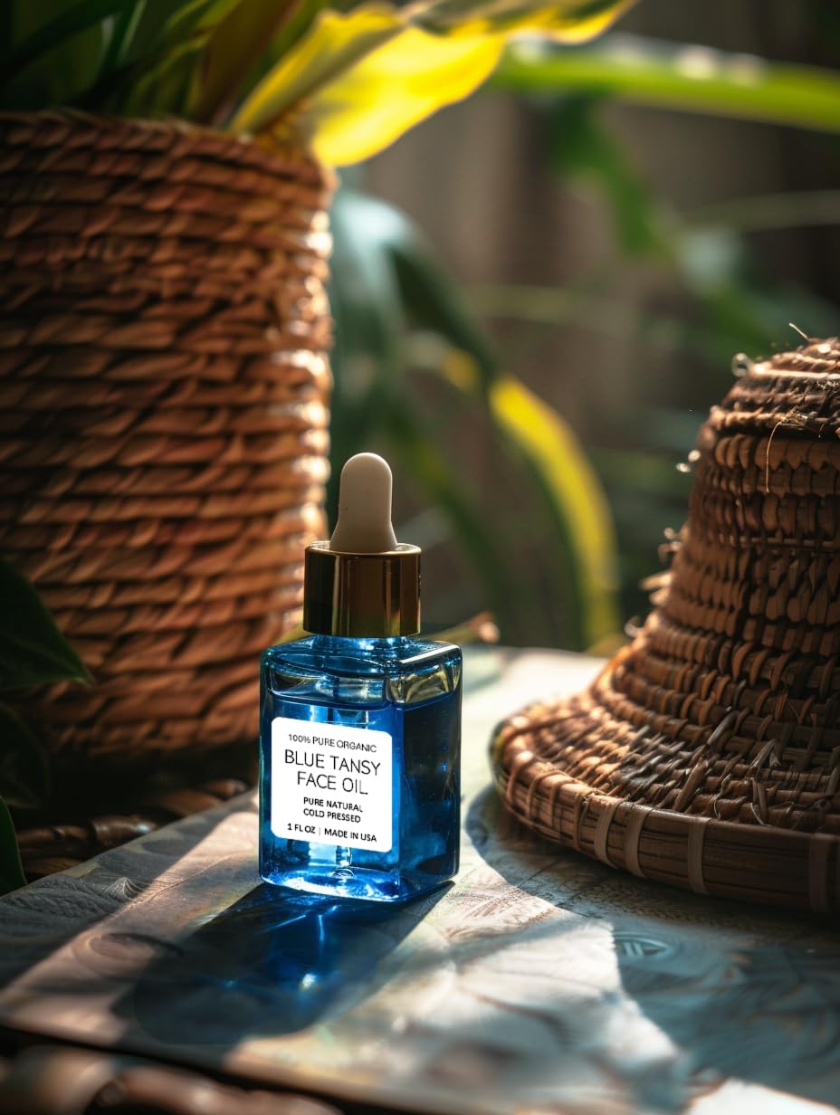 Sonora Bath & Flame Blue Tansy Face Oil - 100% Pure Blue Tansy Oil for Face - Noncomedogenic Blue Tansy Facial Oil for Sensitive and Acne Prone Skin