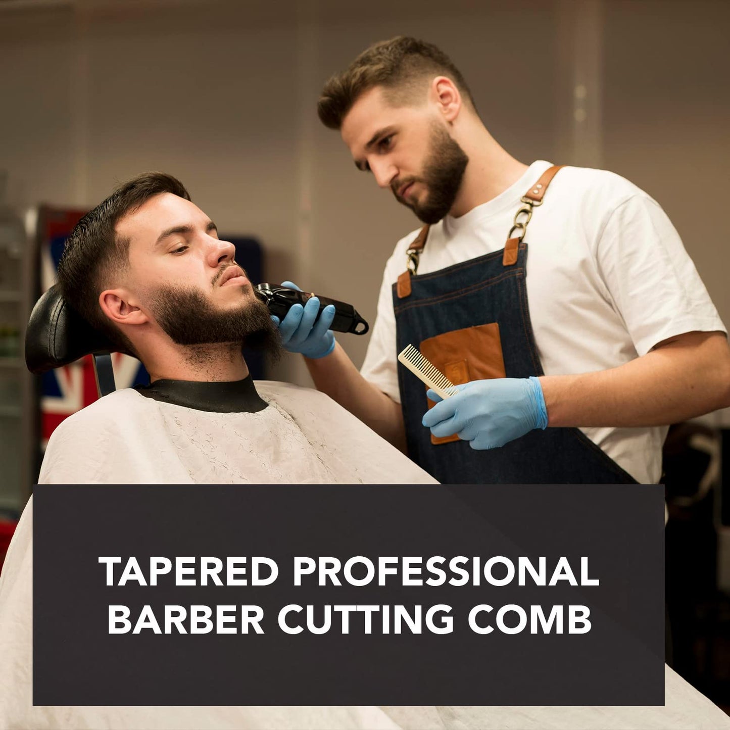 Gentlemen Republic Combs for Fades, Blending and Men's Hair Styling - Soft Round Tips, Strong Body - Barber and At-Home Grooming Set (2pcs)