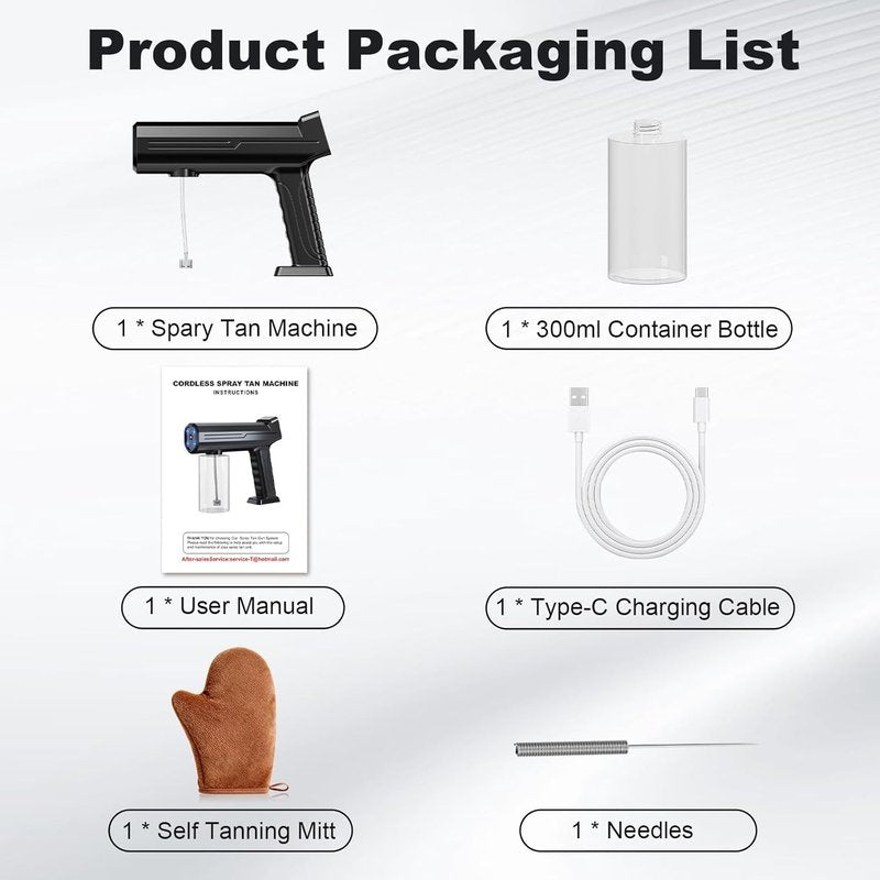Spray Tan Machine - Cordless Portable Spray Tan Gun with One-Touch Operation | Long Battery Life for Home & Travel
