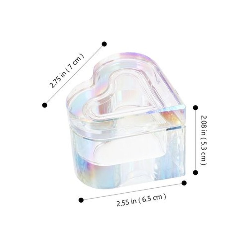 Beaupretty Glass Dappen Monomer Dish Rainbow Heart Crystal Acrylic Nail Cup with Lid Acrylic Liquid Powder Dappen Bowl Dish Nail Manicure Tools