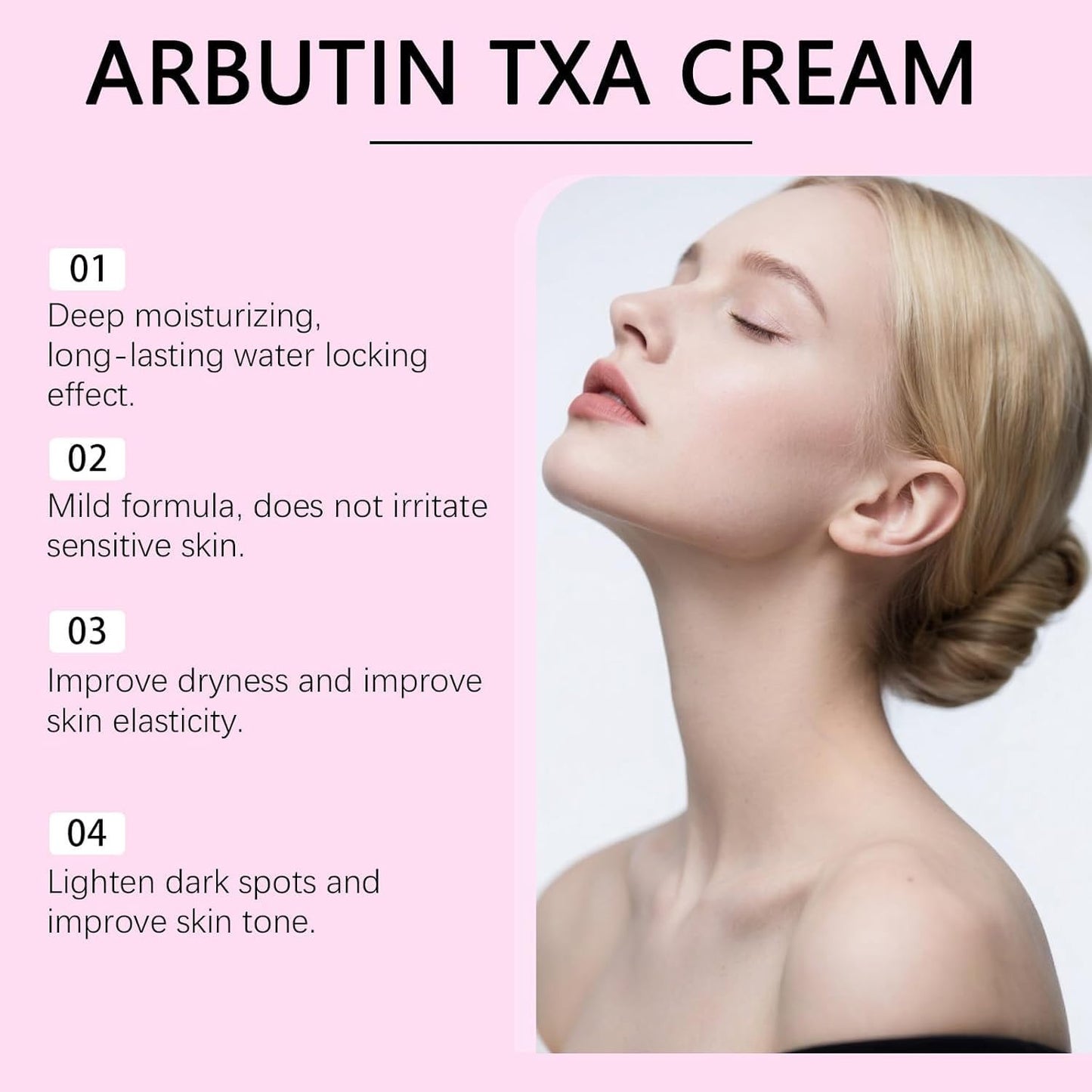 Lanboo Tranexamic Acid Cream, Arbutin 7% + Tranexamic Acid 4% Cream, Face Cream for Dark Spots, Freckle, Blemishes, Pigmentation, Skin Care for Hyperpigmentation Treatment, 1.69fl.oz