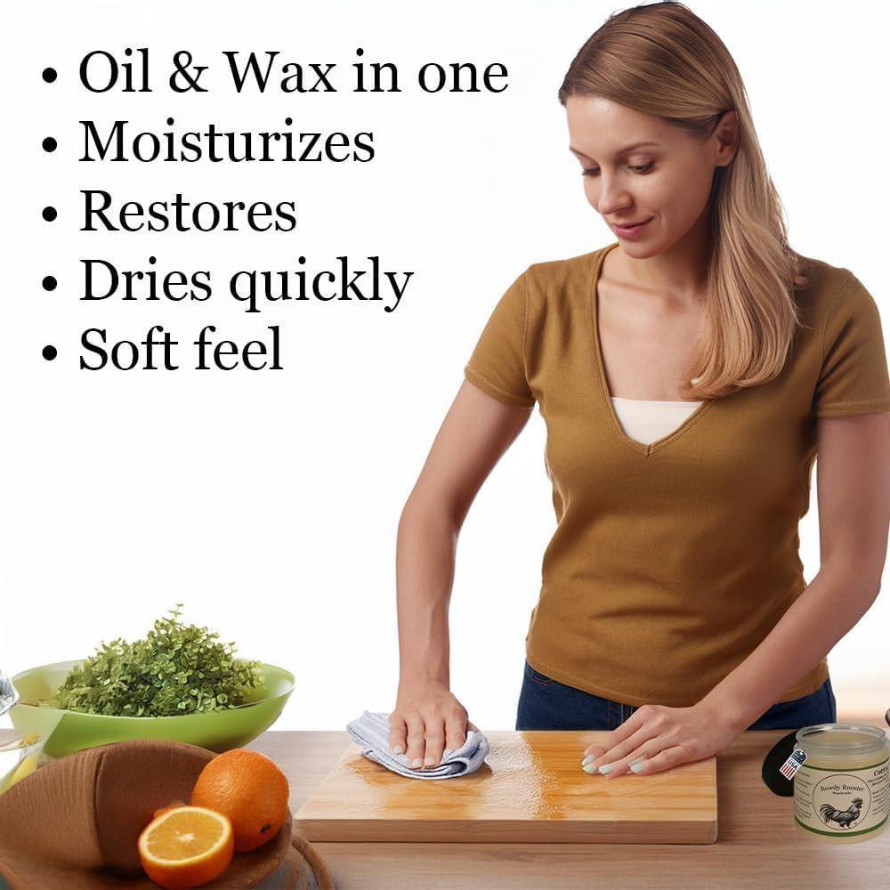 Cutting Board Gel - Beeswax and Mineral Oil Treatment in One - Food Grade Mineral Oil & Beeswax-Butcher Block Conditioner, Cutting Board Wax & Charcuterie Board Wax, Citrus Scent.-USA Made* (8 fl.oz)