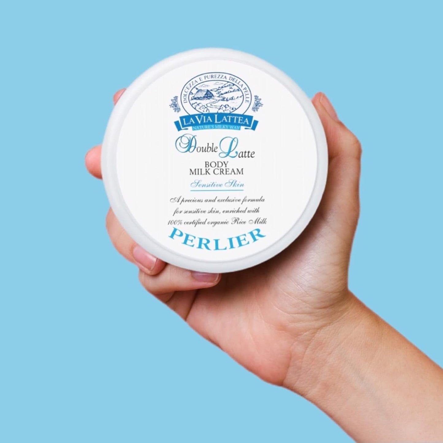 Perlier Double Latte Body Milk Cream for Sensitive Skin - 6.7 oz Moisturizer