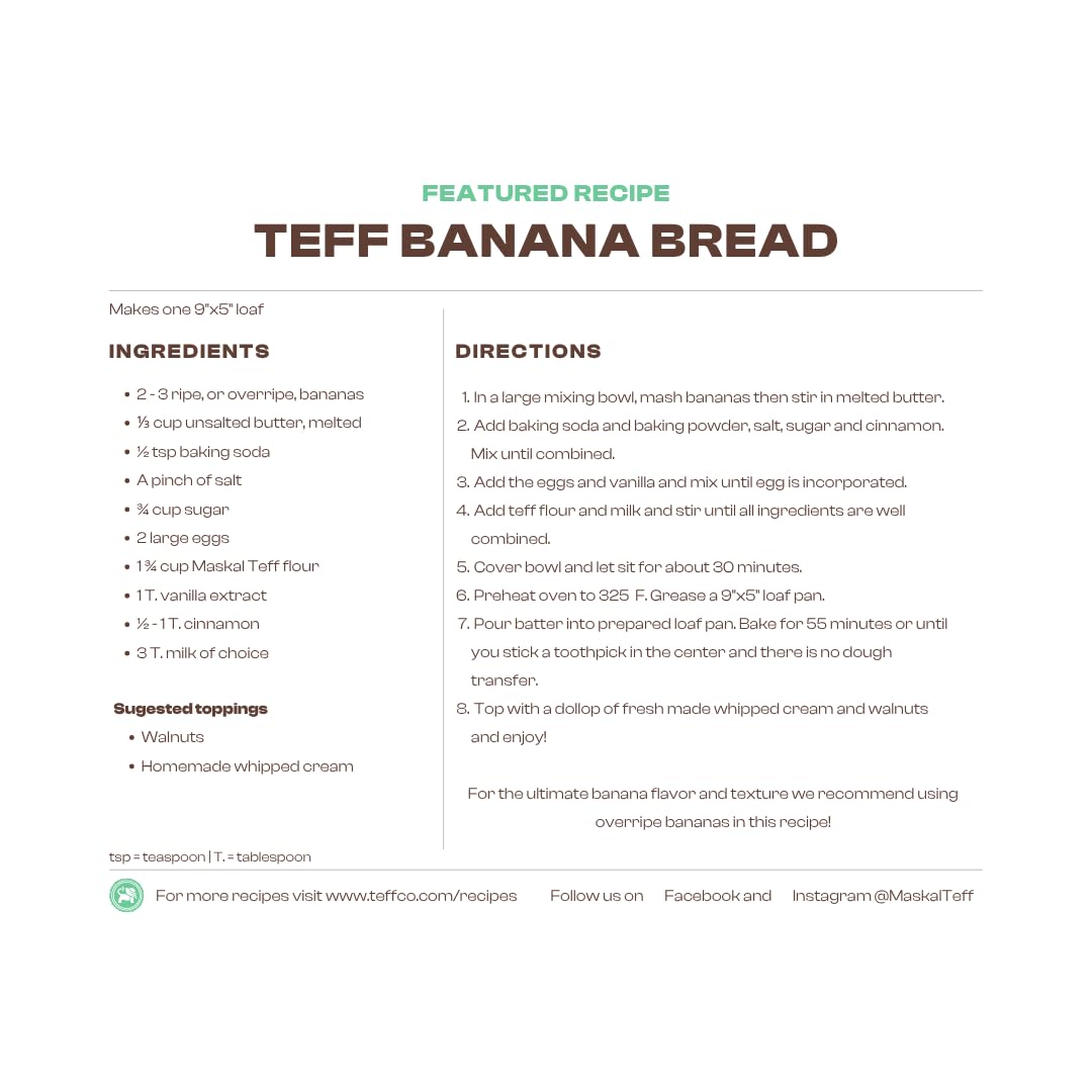 Maskal Teff Organic Ivory Teff Flour, 14 Ounce