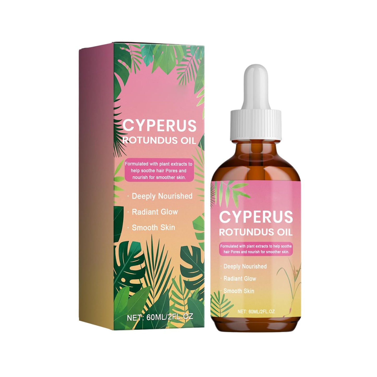 KPEBN Cyperus Rotundus Oil - Natural Hair Growth Inhibitor for Women & Men - Smooth Skin Body Oil After Waxing or Shaving - Safe for Face, Leg, Underarm & Sensitive Skin - 60ml（2 fl oz）