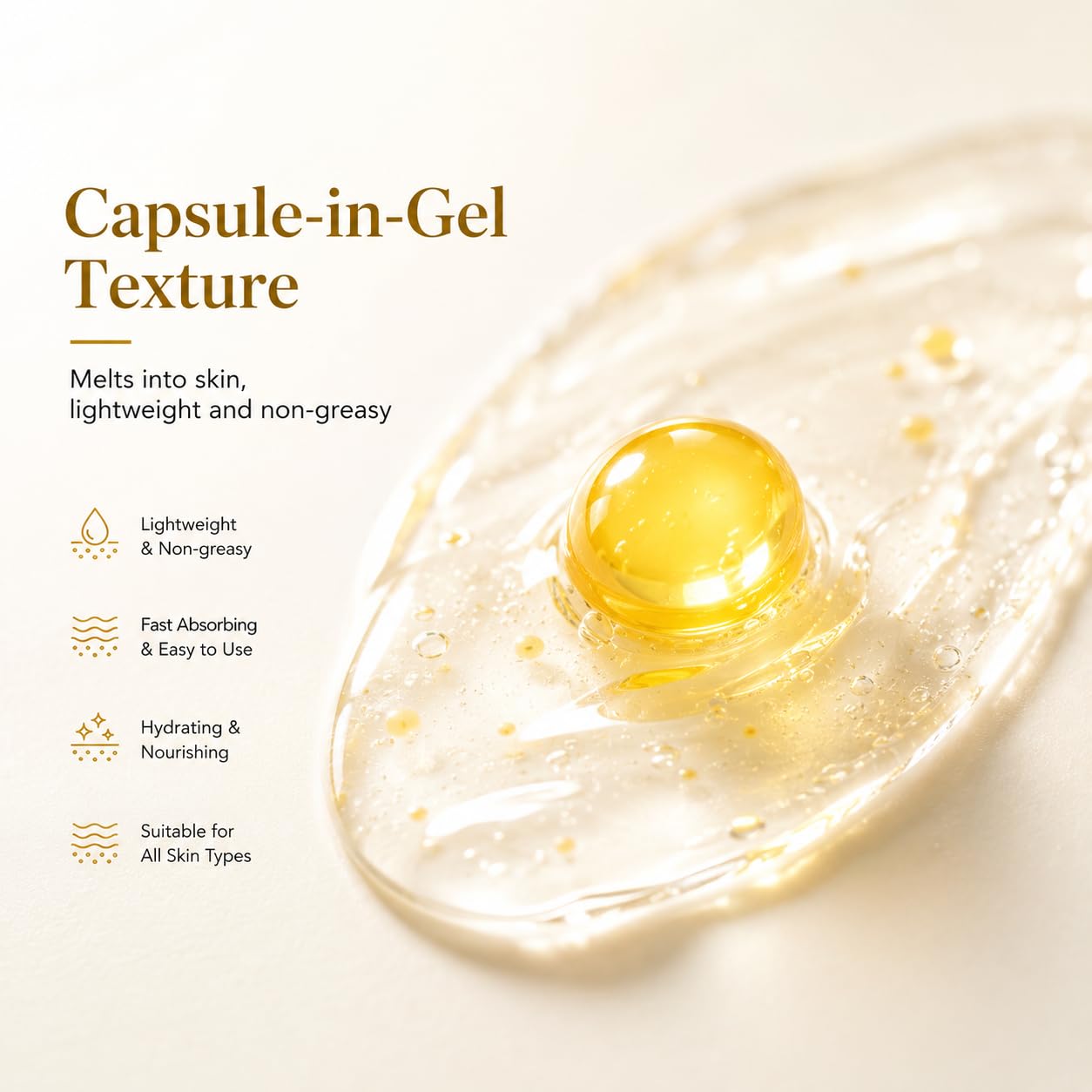 Deep Collagen Retinol Capsule Cream, 1.76 fl.oz - Golden Face & Neck Moisturizer with Hyaluronic Acid, Firming Hydrating Smoothing for All Skin Types