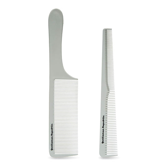 Gentlemen Republic Combs for Fades, Blending and Men's Hair Styling - Soft Round Tips, Strong Body - Barber and At-Home Grooming Set (2pcs)