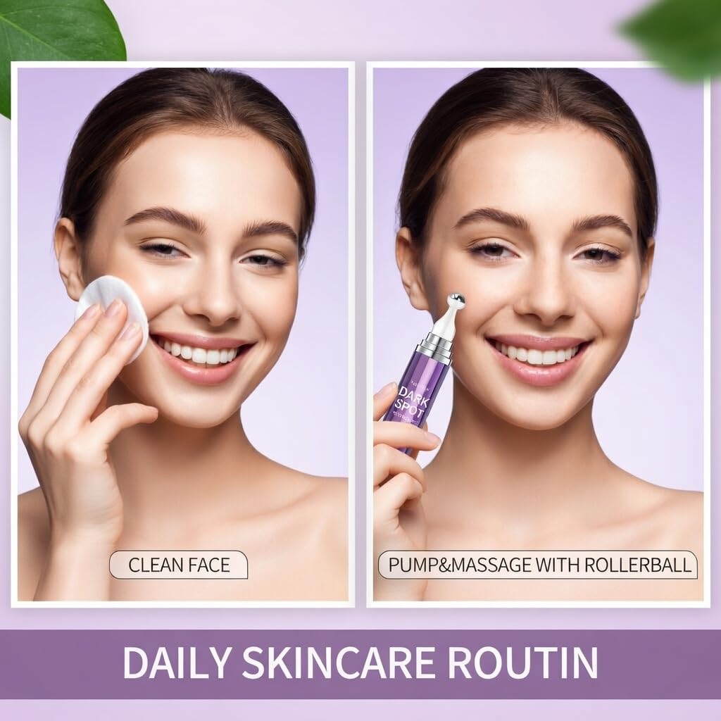 HANYWIL Dark Spot Remover for Face and Body, Dark Spot Corrector Serum with Vitamin C, Kojic Acid & Alpha Arbutin – Age Spot, Sun Spot, Roller Applicator Skin Care Serum