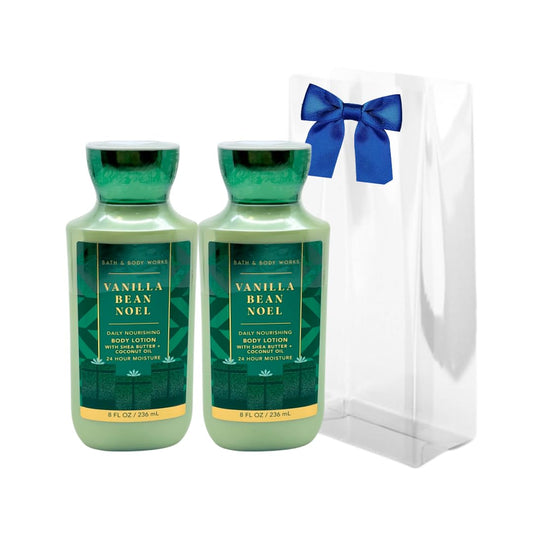 Vanilla Bean Noel Body Lotion Gift Set - Holiday Duo with Blue Bow | 2023 Edition