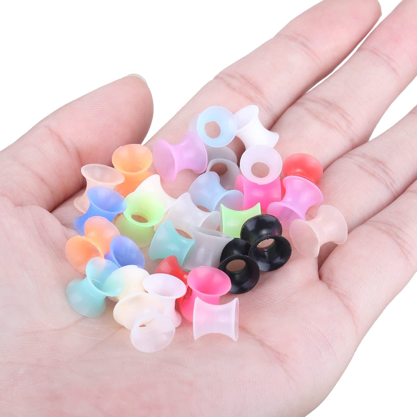 Xpircn Thin Silicone Ear Plugs Tunnels Flexible Ear Earlets Ear Gauges Expander Stretchers Double Flared Flesh Ear Piercing Jewelry 2G (6mm)