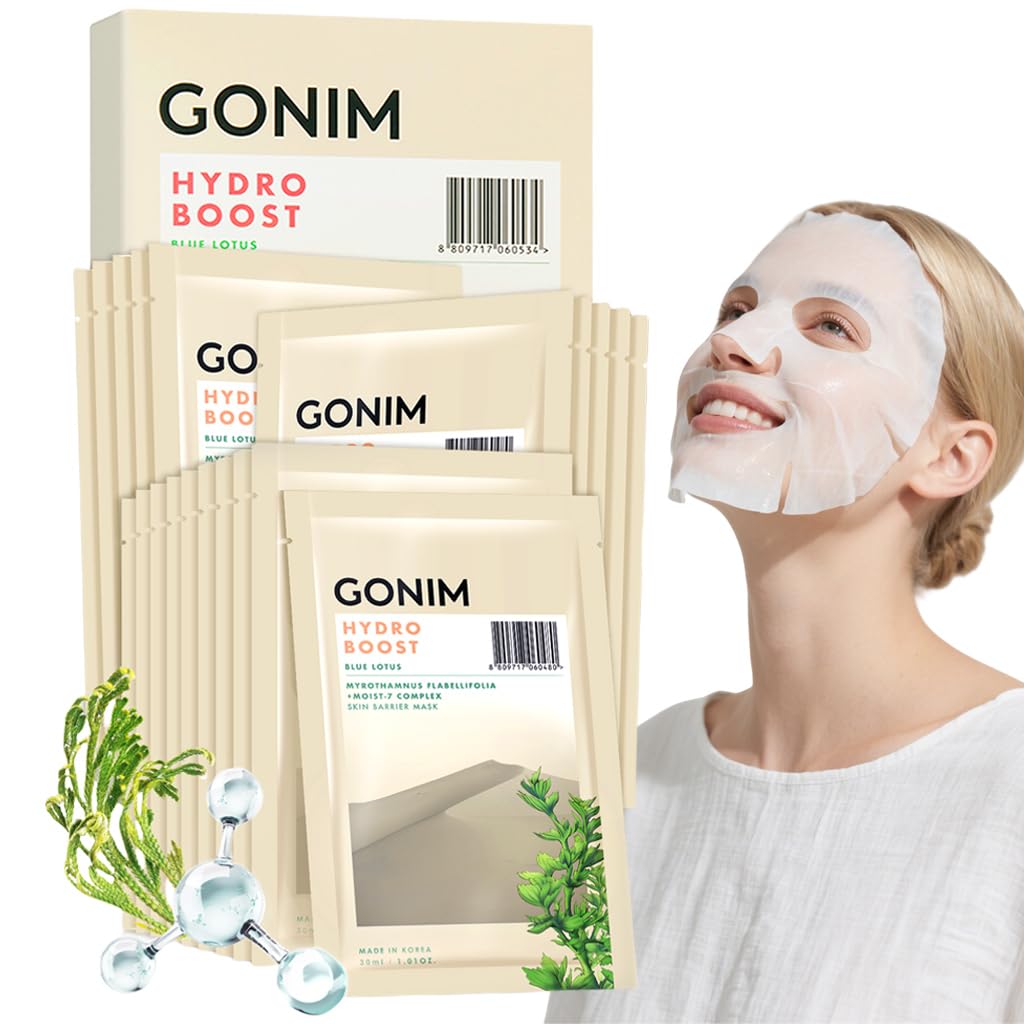GONIM Korean Face Mask, Hydrating Sheet Mask with 7X Hyaluronic Acid