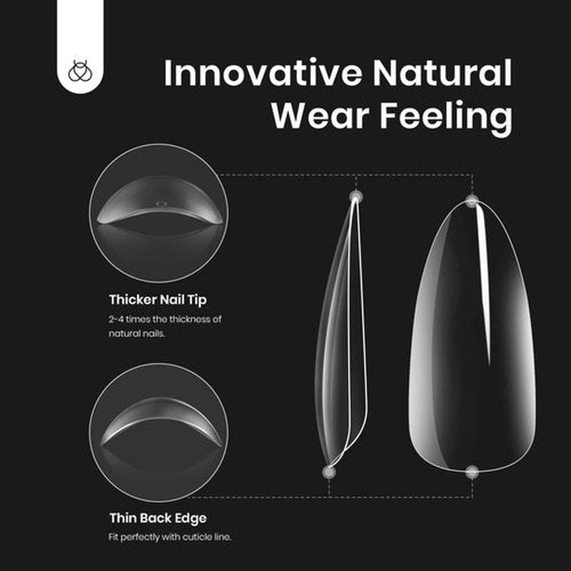 Beetles Gel Nail Kit Easy Nail Extension Set Beetles Gel X Pre shaped Long Coffin Soft Gel Nail Tips with 5 In 1 Nail Glue Gel Base Coat and Led Nail Lamp Acrylic Nail for Nail Art Diy Home Manicure