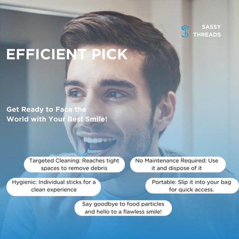 3-in-1 Complete Dental Care Set: Double Thread Floss Picks, Toothpicks, and Tongue Scraper - Your Oral Hygiene Solution with Disposable Floss Sticks for On The Go or Travel