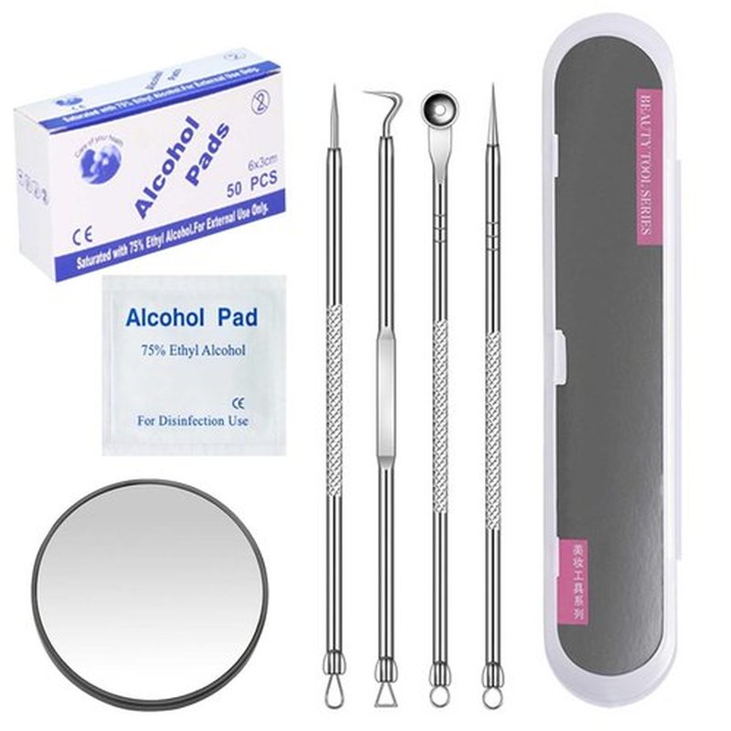 Usiveinborn Blackhead Remover, Usiveinborn Tweezers, Professional Facial Blackhead Remover Tweezers, Stainless Steel Blackhead Tweezers Professional Tool Set, Blackhead/Pimple Extracto (4PCS)