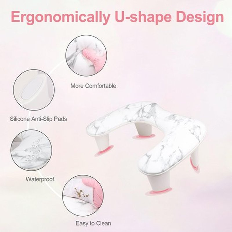 Arm Rest for Nails Tech,U-shaped Manicure Nail Hand Rest Pillow Cushion, Big Microfiber Leather Nail Arm Rest Stand for Acrylic Nail Art Tech(Marble)