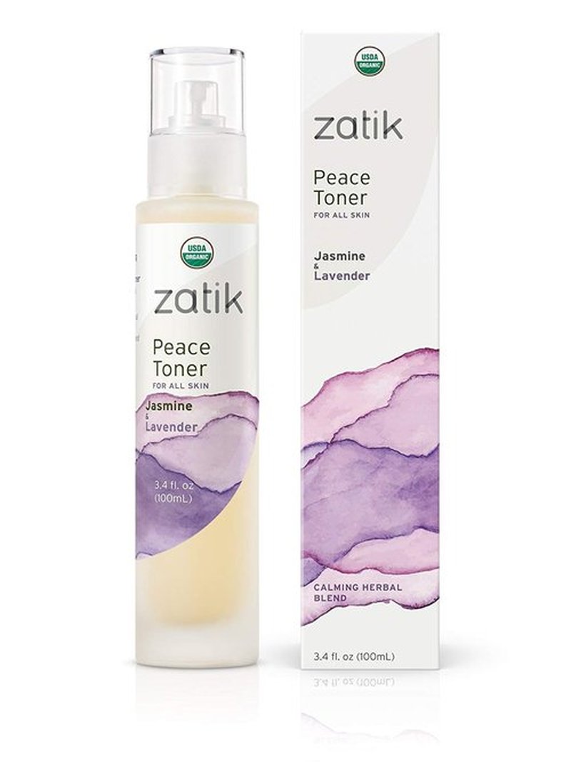 Zatik Naturals - Peace Toner with Jasmine and Lavender, USDA Organic, for All Skins, Refreshing, Comforting, Relaxing and Soothing Toner Promotes Clear Facial Complexion, 3.4 fl oz,100ml
