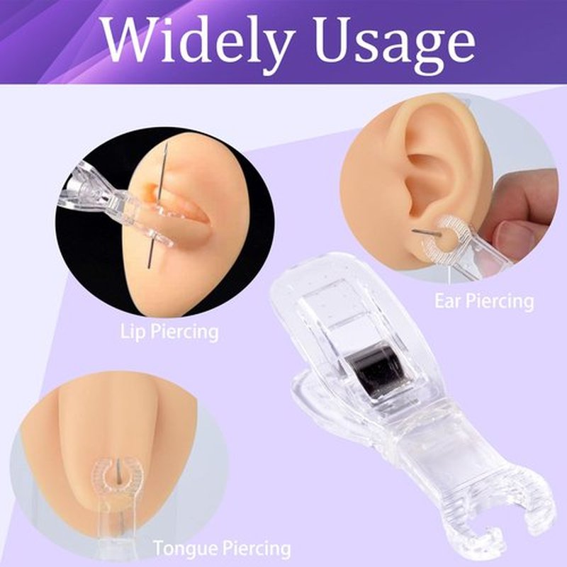 20PCS Piercing Clamps - Usiriy Disposable Piercing Needle Slot Forceps Clamp Clip Ear Nose Lip Navel Piercing for Piercing Supplies (Round)