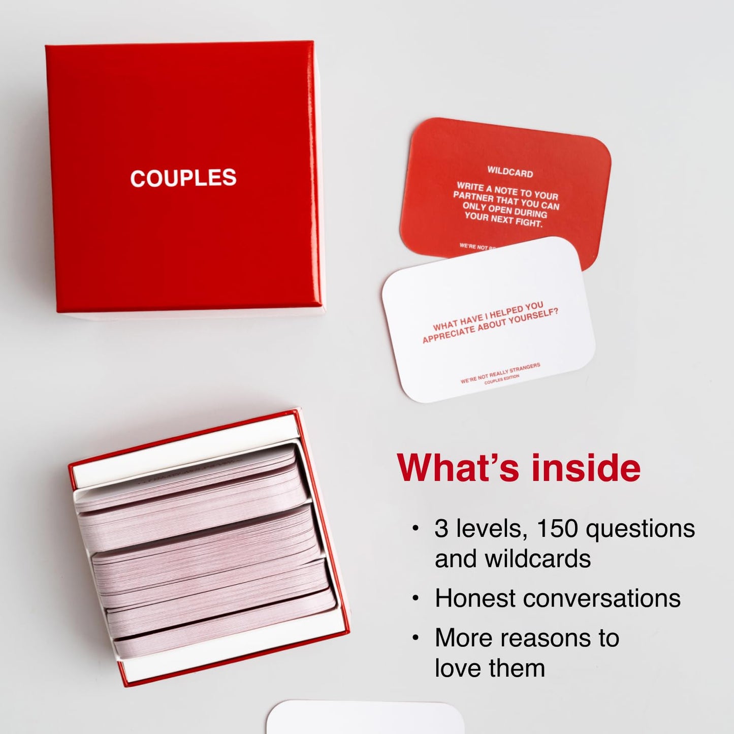 WE'RE NOT REALLY STRANGERS Couples Edition Card Game - 150 Conversation Cards for Couples - 2 Player Game for Memorable Date Nights & Game Nights, Ages 15+, 2 Players