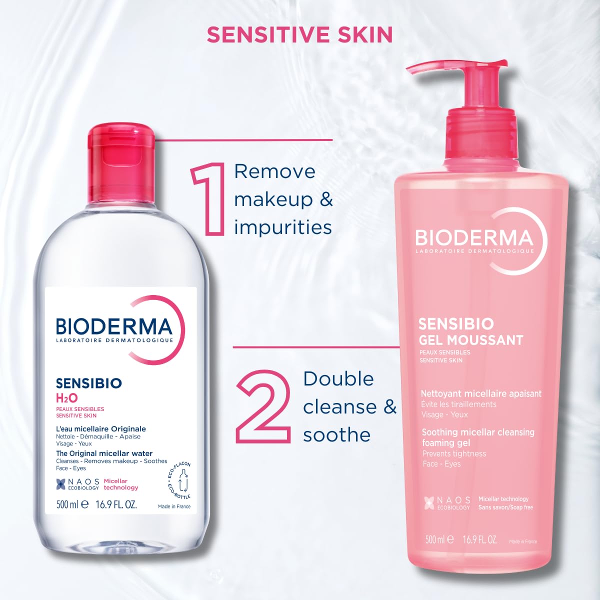 Bioderma Sensibio Foaming Gel Cleansing and Make-Up Removing Refreshing feeling for Sensitive Skin Unscented