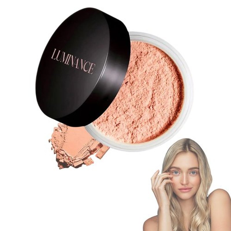 Luminance Pink Powder,Ultra Pink Setting Powder,Long-Lasting Waterproof Foundation,Skin Tone Adapting Blurring Powder for Flawless Beauty (Ultra Peach)