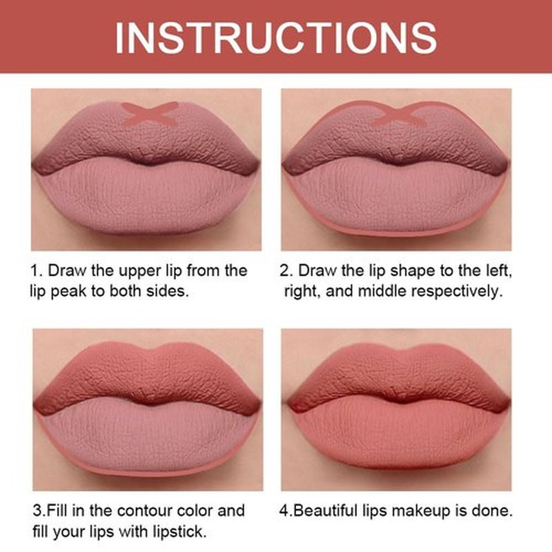2 in 1 Antique Rose Matte Lip Liner & Lipstick Combination, DNM Metallic Dual Ended Lipstick, Lip Liner, Lip Gloss, 24 Hour all Day Long-Lasting Waterproof Lipliners Pen for Women Lip Makeup Gift 04#