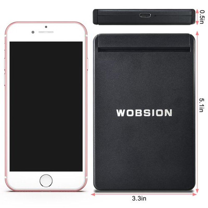 wobsion 300 Flip Folding Travel Mirror, 1x/3x Magnifying with 23 LEDs, Touch Dimmable, Rechargeable, Magnetic Switch, Black