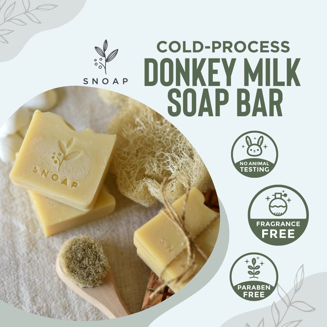 SNOAP Lavender Bar Soap, Made with Donkey Milk, Natural and Organic Ingredients. Gentle Soap – For All Skin Types – 5oz Bar