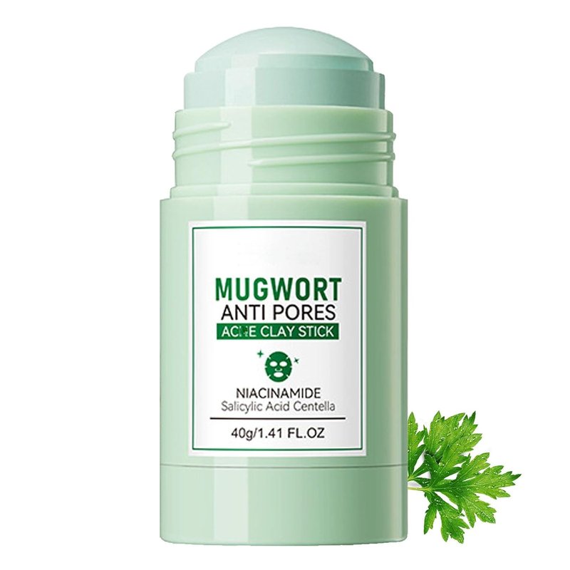Mugwort Clay Mask Stick - Control Excess Oil & Deep Clean Pores | Gentle Exfoliation for Smoother Skin