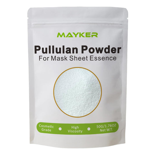 MAYKER Pure Pullulan Powder 1.76oz, High Viscosity, Cosmetic Grade Film-Forming Polymer for Gel Mask & Mask Sheet Essence Formulation
