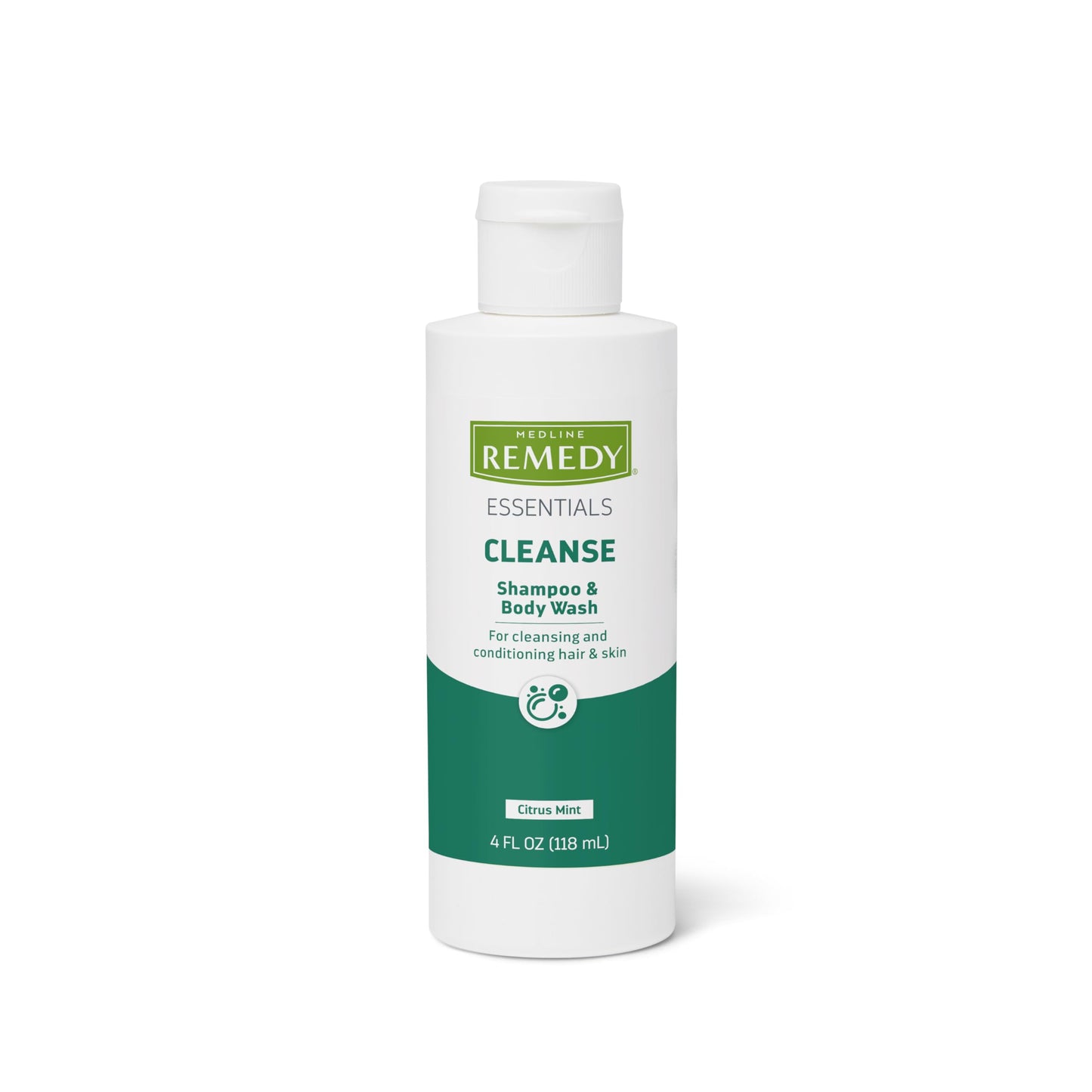 Medline Remedy Essentials Shampoo and Body Wash (4 fl oz), Full Body Cleanser with Aloe, For Adults & Elderly, Easy Rinse Gel for Bath, Shower or Bedside Bathing - 60 Count