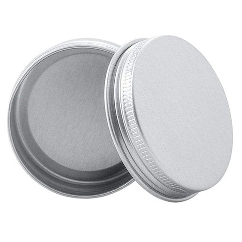 Hulless 2 Ounce Aluminum Tin Jar Refillable Containers 60 ml Aluminum Screw Lid Round Tin Container Bottle for Cosmetic,Lip Balm, Cream, 50 Pack