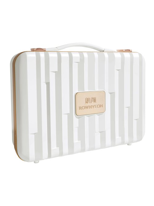 ROWNYEON Travel Makeup Case With Light Up Mirror Removable divider Portable Train Case Organizer Makeup Box for Girls Makeup Artist, Makeup Tools, Hairstylist Travel Makeup Case With 10x Mirror(White)