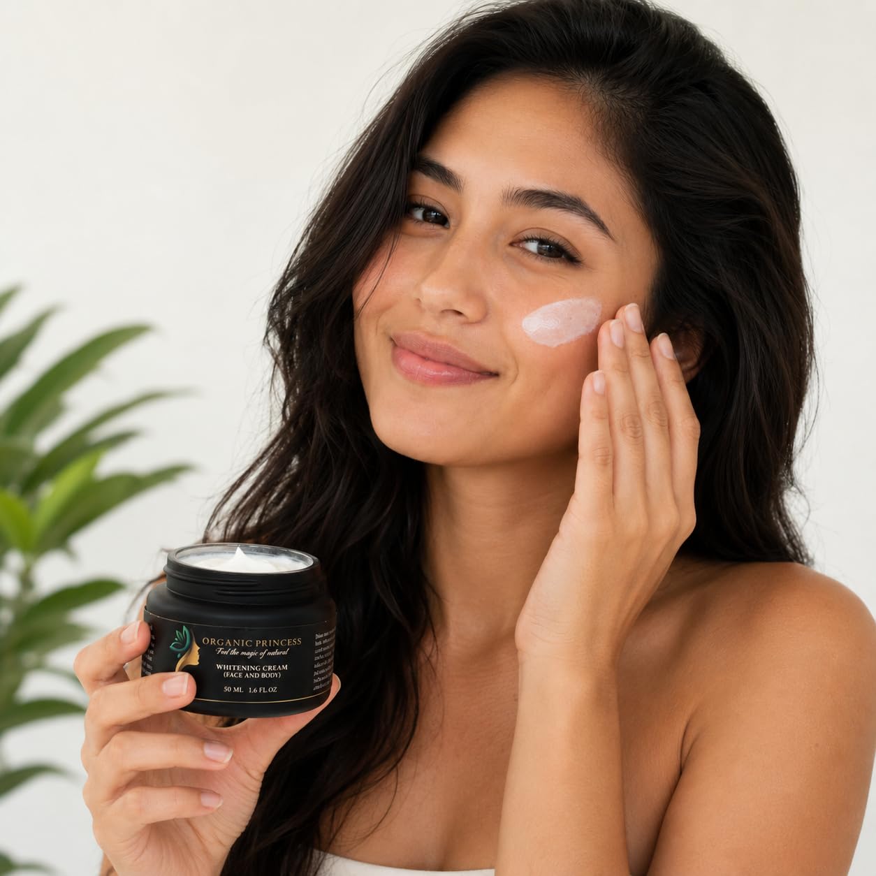 Organic Princess Whitening Cream for Face and Body, Reduces Dark Spots, Evens Skin Tone, 50 ML 1.6 FL OZ