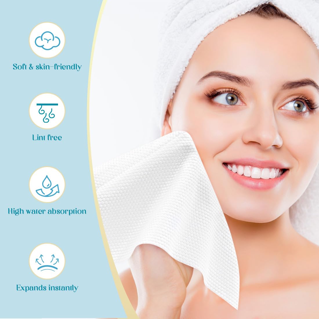 AIDEA Compressed Towels, Mini Portable Coin Face Towels, 100pcs Disposable Compressed Tissues for Travel, Camping, Home and Outdoor Activities