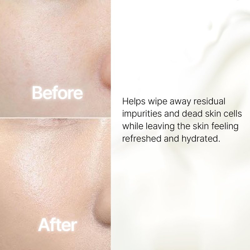Milky Skin Peel Toner Pads - Gentle Exfoliating PHA 2% & Rice Extract | Vegan Korean Skincare, 60 Pads