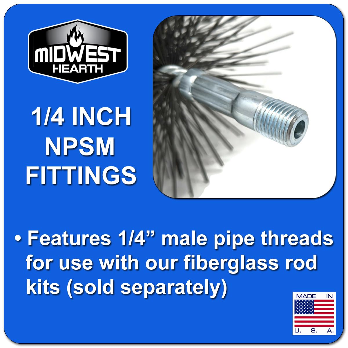 Midwest Hearth Wire Chimney Cleaning Brush (8-Inch Round) Made in USA