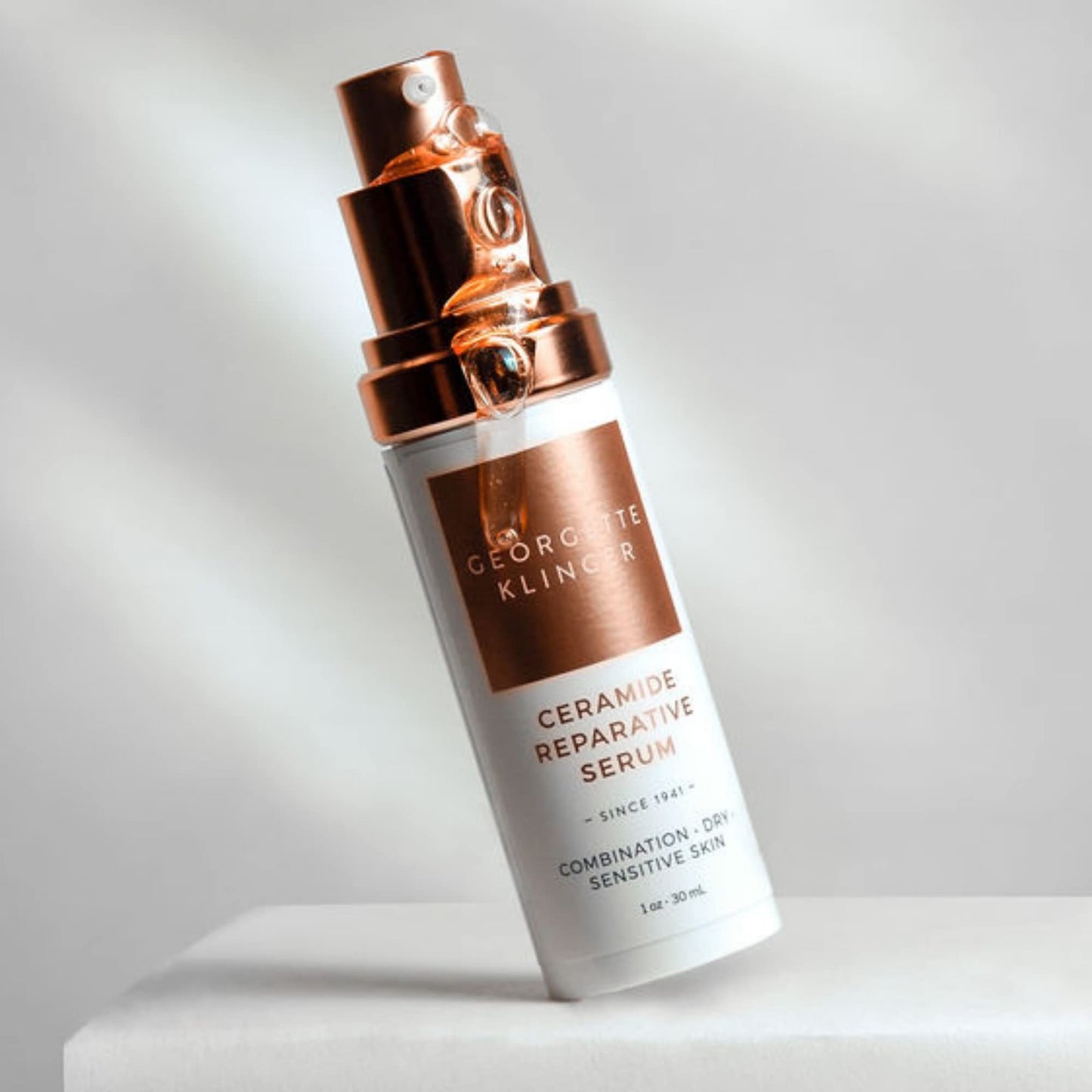Ceramide Reparative Serum - Repairs and Rebuilds Protective Skin Barrier, Long-Lasting Hydration, Minimizes Pores, and Fragrance-Free Plant-Derived Plumping Face Treatment - 1 oz by Georgette Klinger