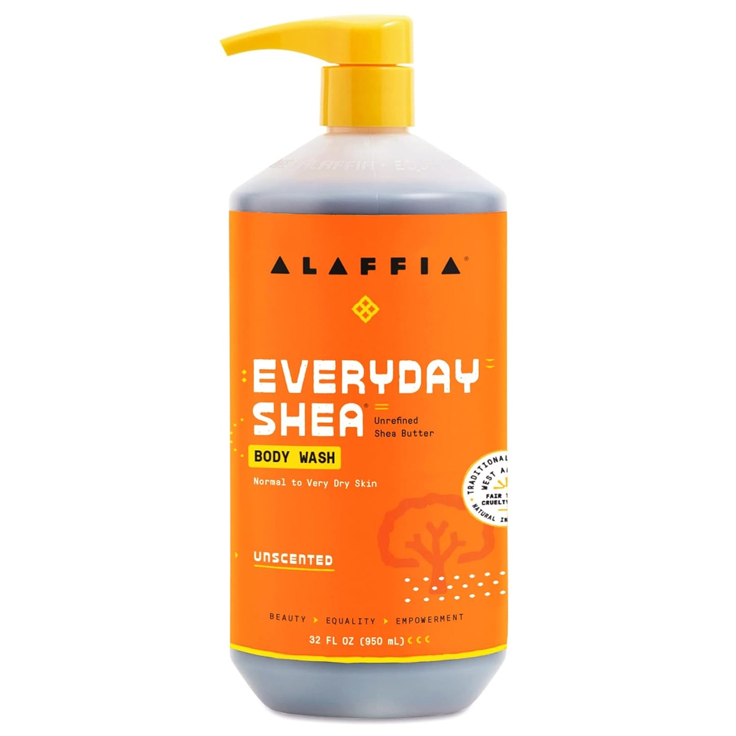 Alaffia Everyday Shea Body Wash, Naturally Helps Moisturize and Cleanse Without Stripping Natural Oils with Fair Trade Shea Butter, Neem, and Coconut Oil Vanilla Mint 32 fl oz - 2 Pack