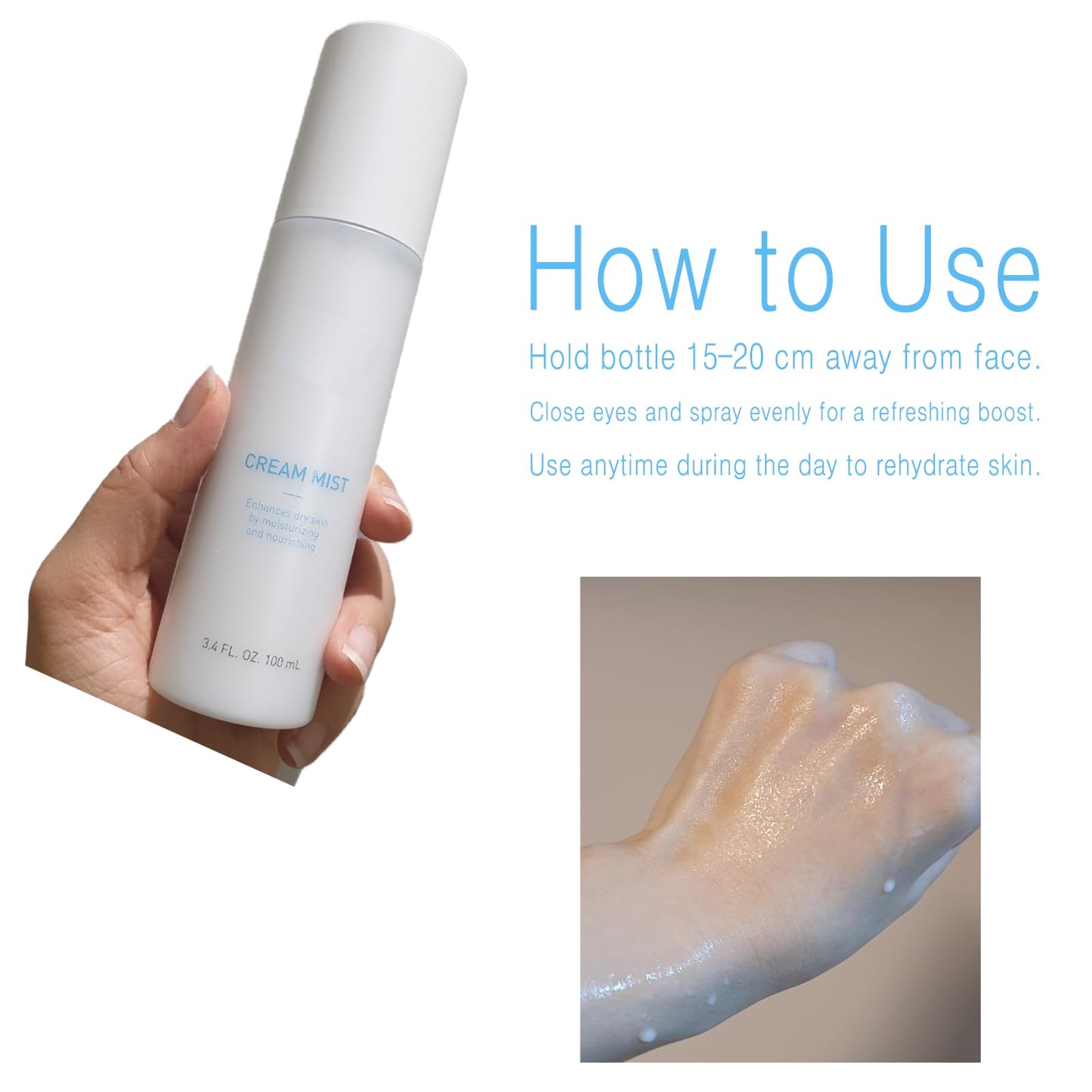 Hydrating face mist, Light-weight Face Moisturizer, refreshing face spray mist - 애터미 Cream Mist 3.4 fl.oz. (100ml)
