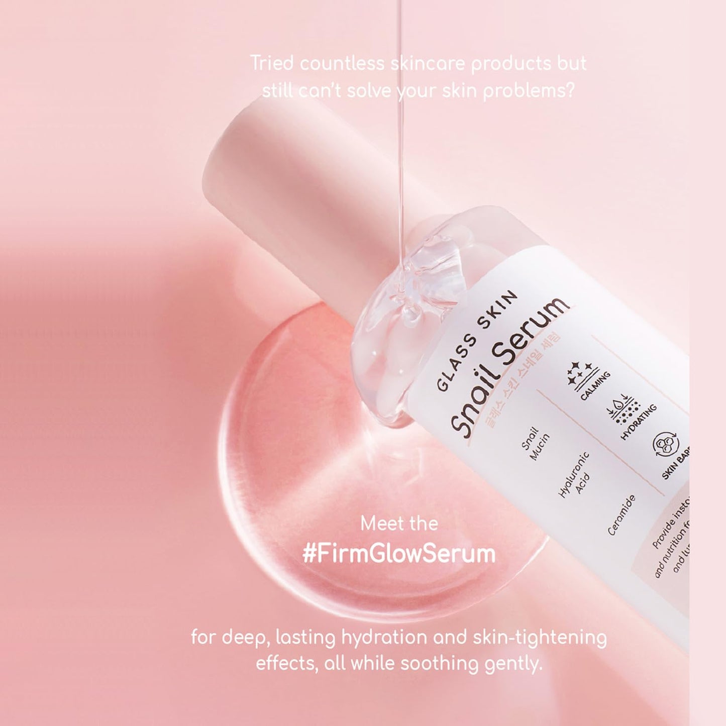 DEARBOO Glass Skin Snail Serum, 3.38 fl oz (100mL) – Hydrating Facial Serum with Snail Mucin and Botanical Extracts for Smooth, Luminous-Looking Skin