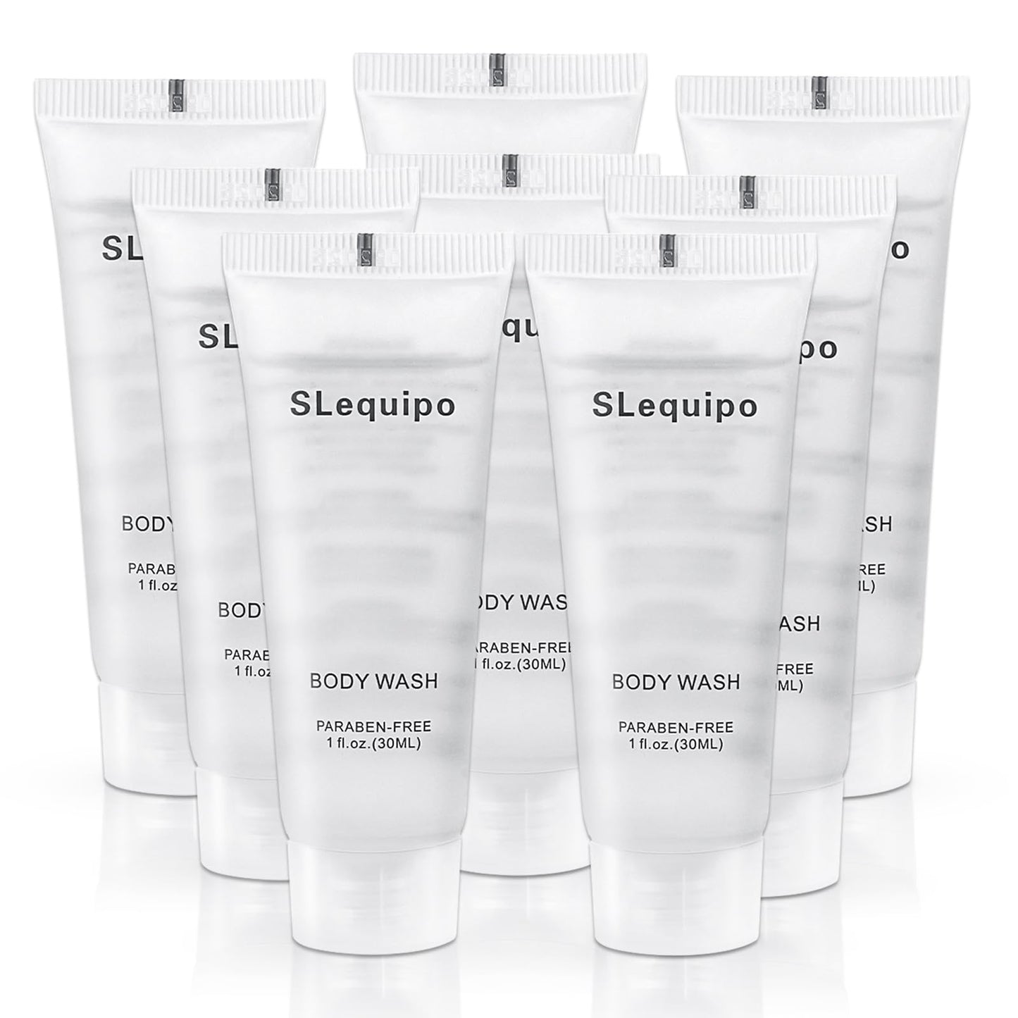 SLequipo Travel Size Body Wash (1 fl oz, 50 Pack), Refreshing Hotel Body Wash, Mini and Small Size Guest Hotel Toiletries in Bulk