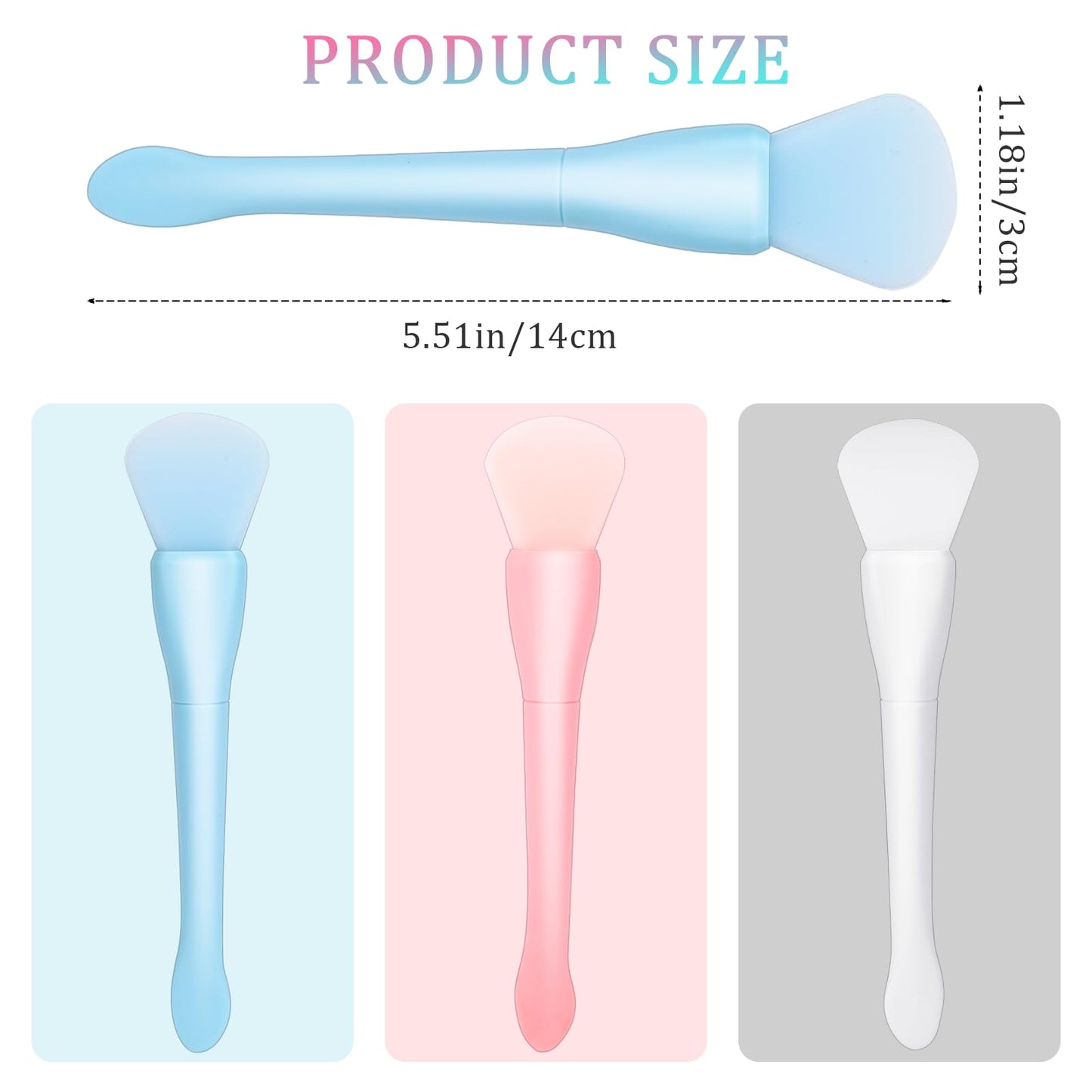 Face Mask Applicator,3 Pack Soft Silicone Face Mask Brushes Double Head Facial Mud Mask Applicator Cream Spoon Beauty Tools for Apply Cream,Lotion