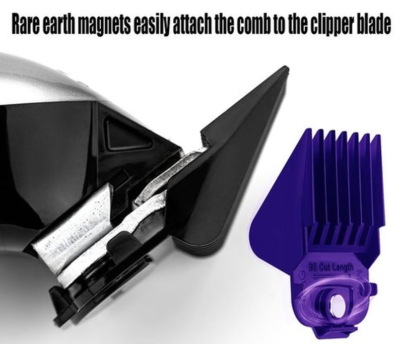 Kaynway 10 Pack Clipper Guards for Andis Master Fade Envy Lithium Ion Clipper Comb Guides with Magnetic Clip -from 1/16 Inch to 1 Inch(1.5-25mm)