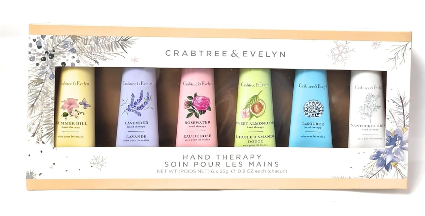 Crabtree & Evelyn Hand Therapy Set - 6-Pack of Nourishing Creams for Soft Skin