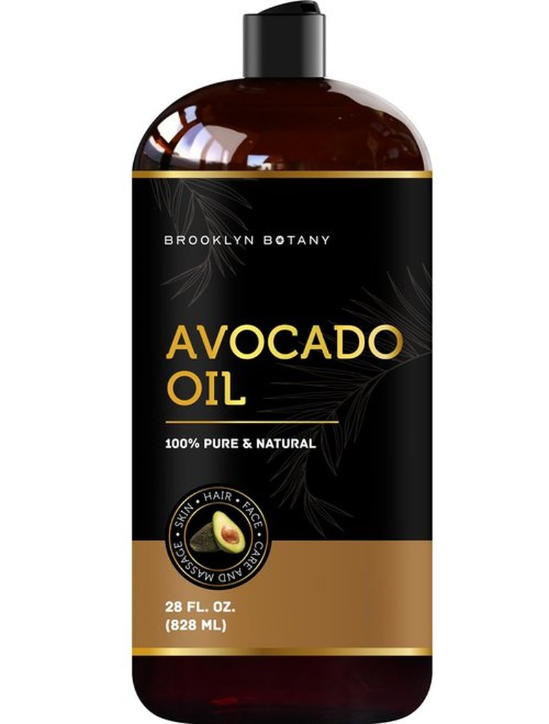 Brooklyn Botany Avocado Oil for Skin, Hair and Face – 100% Pure and Natural Body Oil and Hair Oil - Carrier Oil for Essential Oils, Aromatherapy and Massage Oil – 28 fl Oz